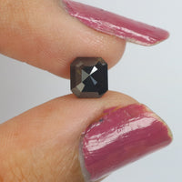 IGI CERTIFIED 1.22 Ct Natural Loose Diamond Radiant Cut Fancy Black Color 6 MM KDL8539