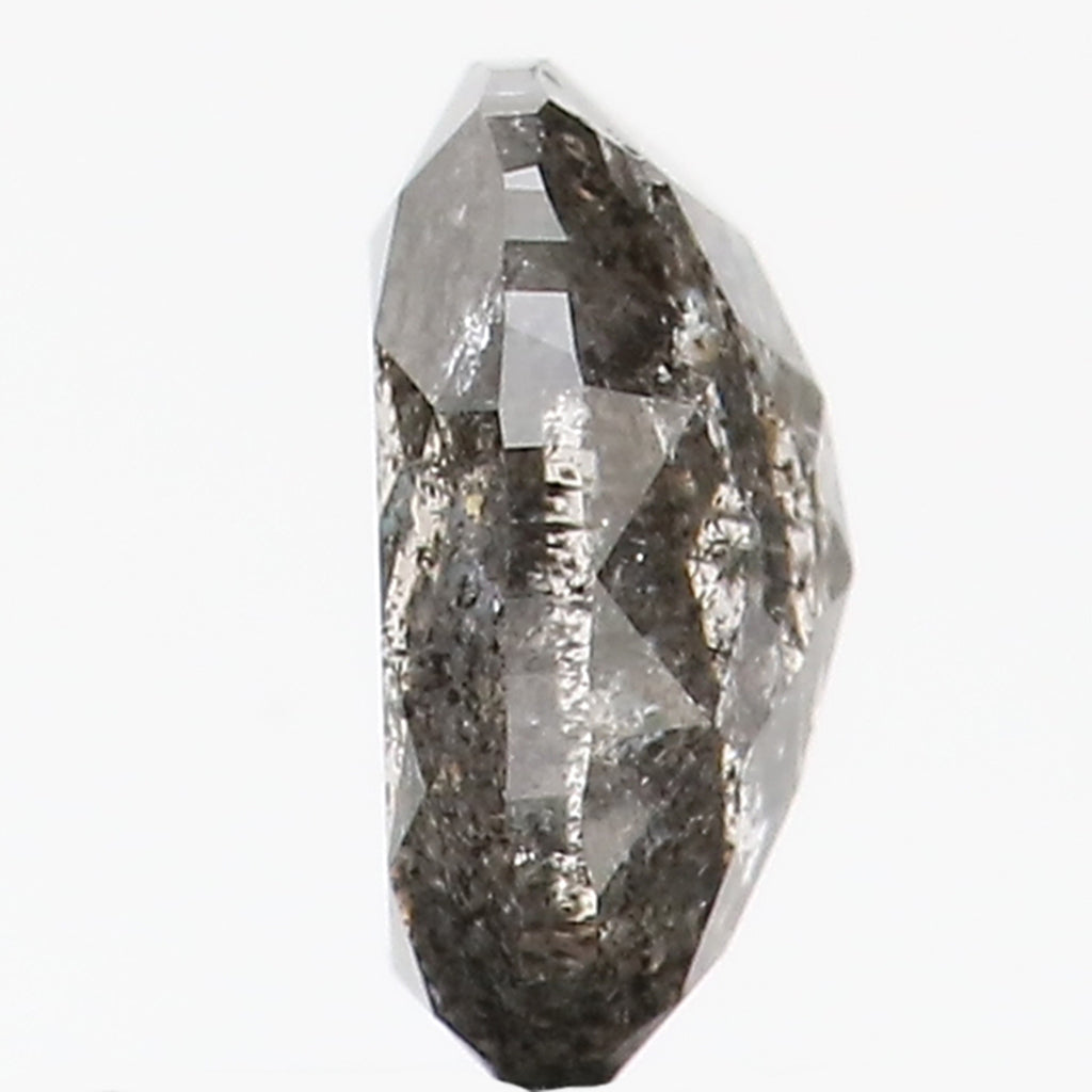 0.68 Ct Natural Loose Oval Shape Diamond Black Grey Color Oval Cut Diamond 5.90 MM Natural Loose Salt and Pepper Oval Shape Diamond QL8745