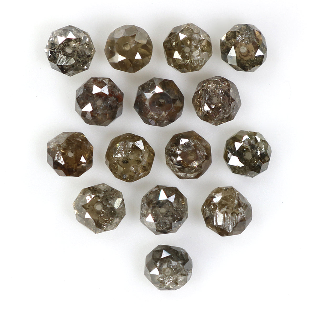 Natural Loose Bead Brown Color Diamond 2.29 CT 2.50 MM Bead Shape Rose Cut Diamond L1735