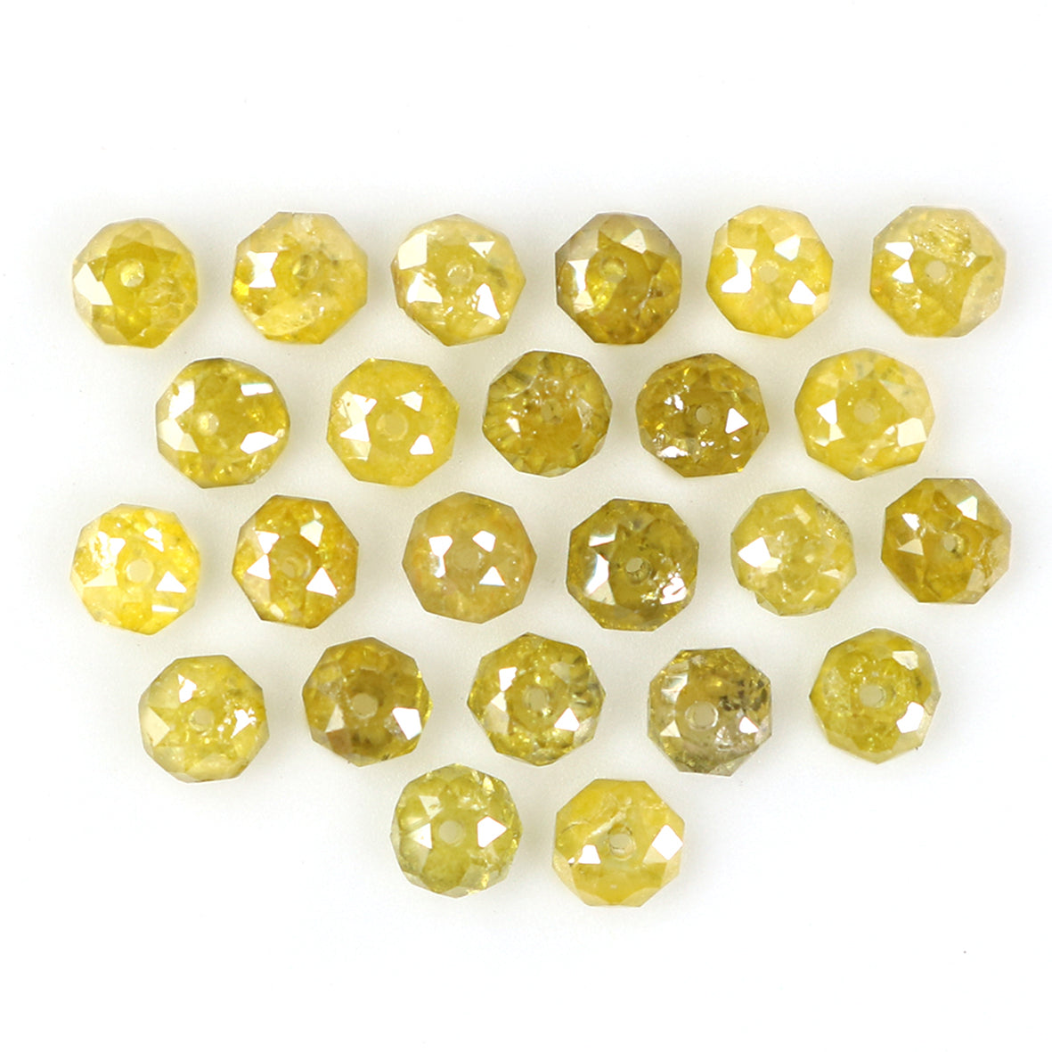 Natural Loose Bead Yellow Color Diamond 2.28 CT 2.30 MM Bead Shape Rose Cut Diamond L1710