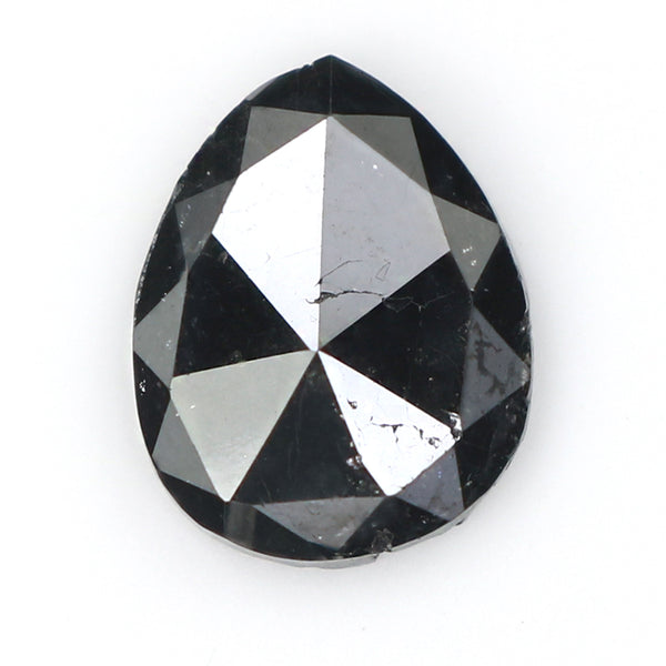 Natural Loose Pear Diamond Black Color 1.89 CT 9.55 MM Pear Shape Rose Cut Diamond L1730