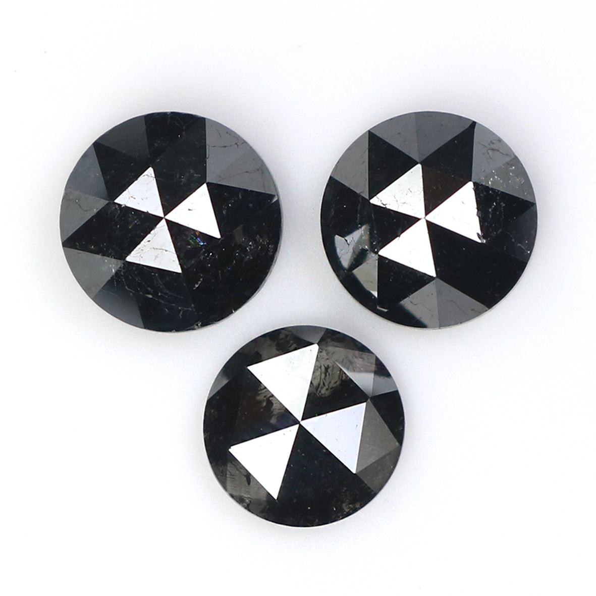 Natural Loose Round Rose Cut Diamond Black Color 1.98 CT 5.40 MM Rose Cut Shape Diamond L1748