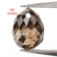 0.70 Ct Natural Loose Diamond, Briolette Diamond, Brown Diamond, Briolette Cut Bead Diamond, Polished Diamond, Faceted Diamond L9823