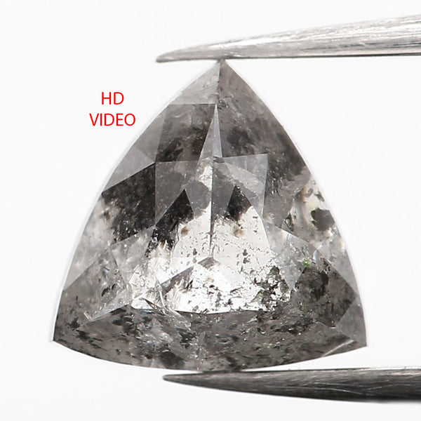 1.62 Ct Natural Loose Diamond, Triangle Diamond, Grey Diamond, Black Diamond, Salt Pepper Diamond, Geometric Diamond, Rose Cut Diamond KDL128