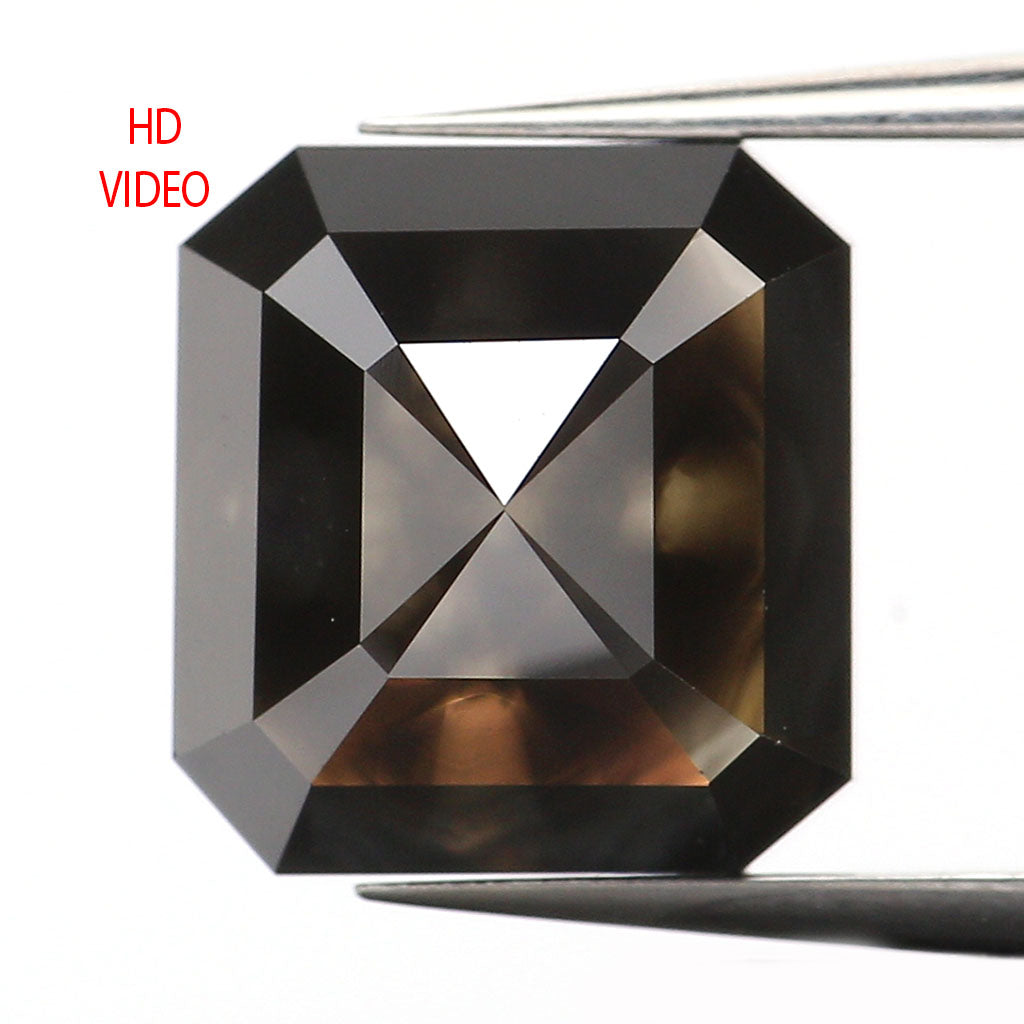 3.05 Ct Natural Loose Diamond, Emerald Cut Diamond, Black Color Diamond, Rose Cut Diamond, Rustic Diamond, Real Diamond KDL9503