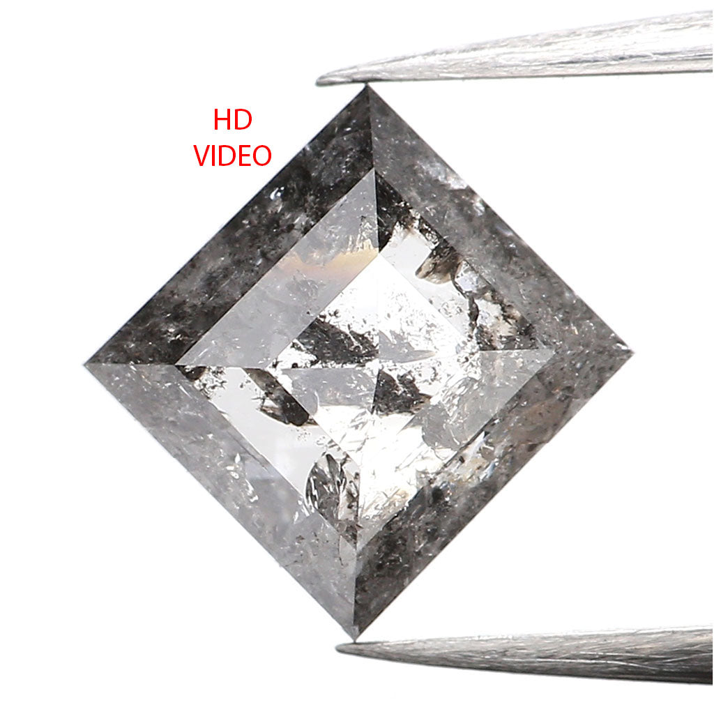 0.96 CT Natural Loose Kite Shape Diamond Salt And Pepper Kite Shape Diamond 7.80 MM Natural Black Grey Color Kite Rose Cut Diamond QL221