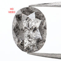 1.04 Ct Natural Loose Diamond, Oval Diamond, Black Diamond, Grey Diamond, Salt and Pepper Diamond, Antique Diamond, Real Diamond KDL9947