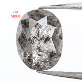 1.04 Ct Natural Loose Diamond, Oval Diamond, Black Diamond, Grey Diamond, Salt and Pepper Diamond, Antique Diamond, Real Diamond KDL9947