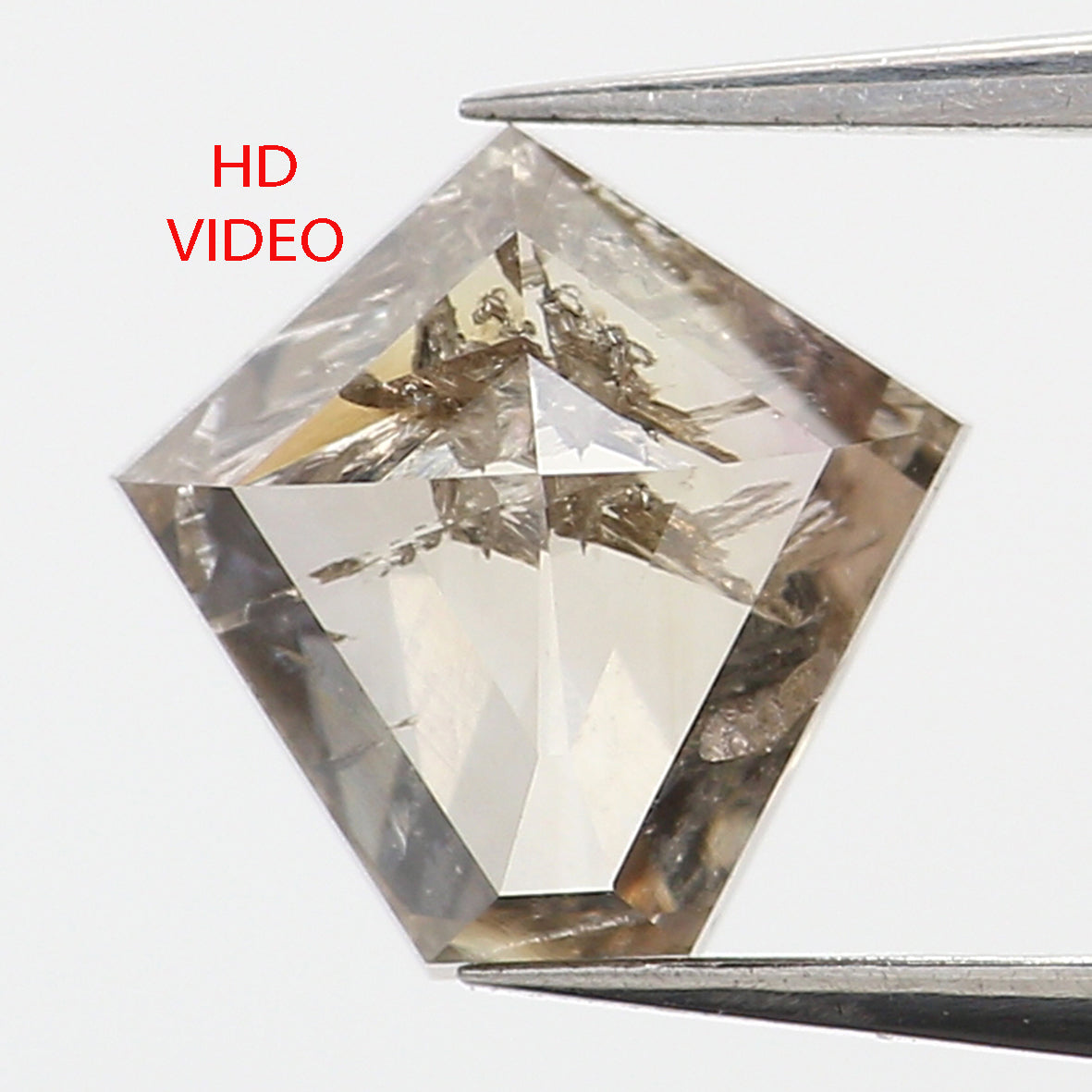 0.64 Ct Natural Loose Pentagon Shape Diamond Brown Color Pentagon Cut Diamond 5.95 MM Natural Brown Color Pentagon Rose Cut Diamond LQ9583