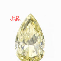 0.15 Ct Natural Loose Diamond Pear Yellow Color SI1 Clarity 4.60 MM L8612