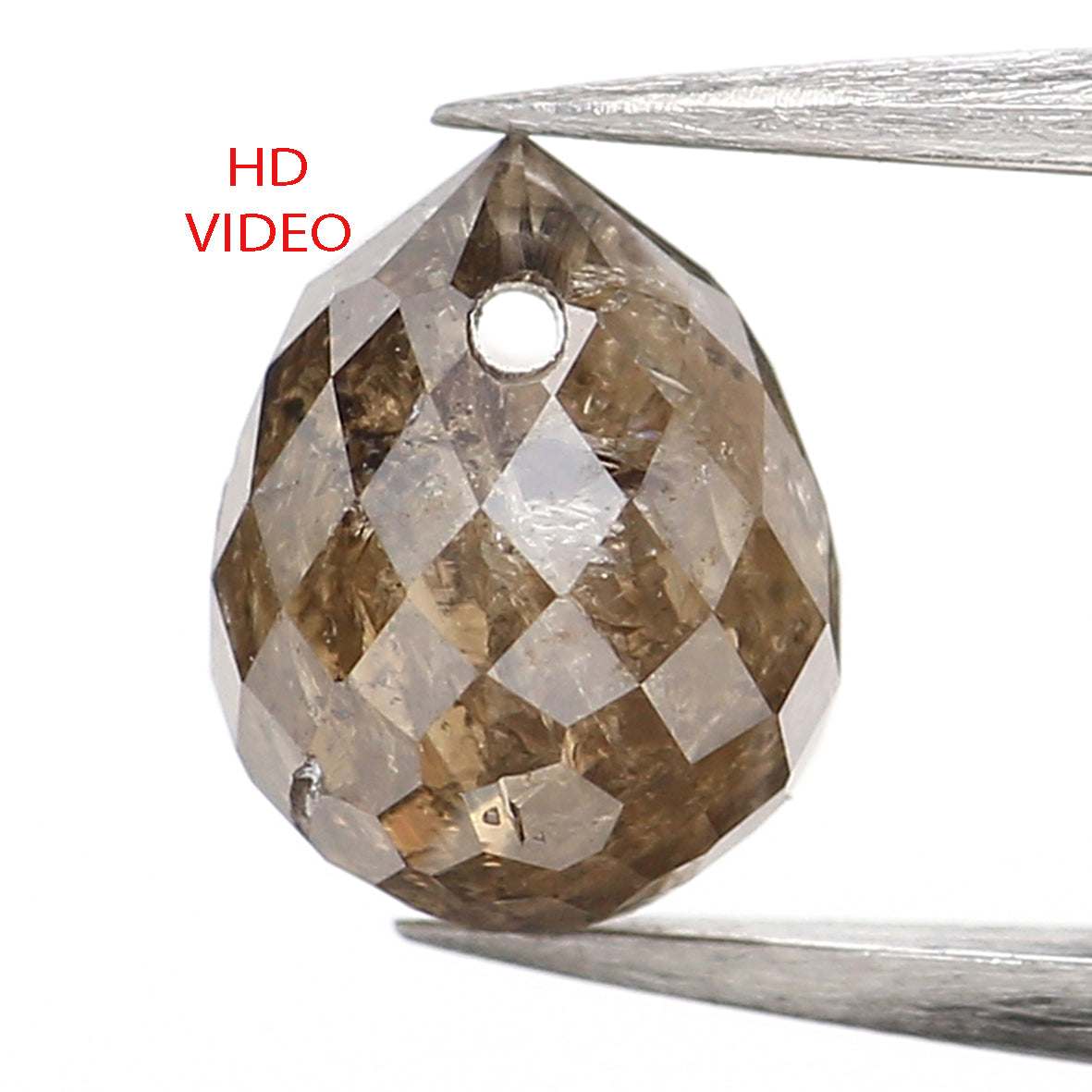 0.76 Ct Natural Loose Diamond, Briolette Diamond, Yellow Brown Diamond, Briolette Cut Bead Diamond, Polished Diamond, Faceted Diamond L9839