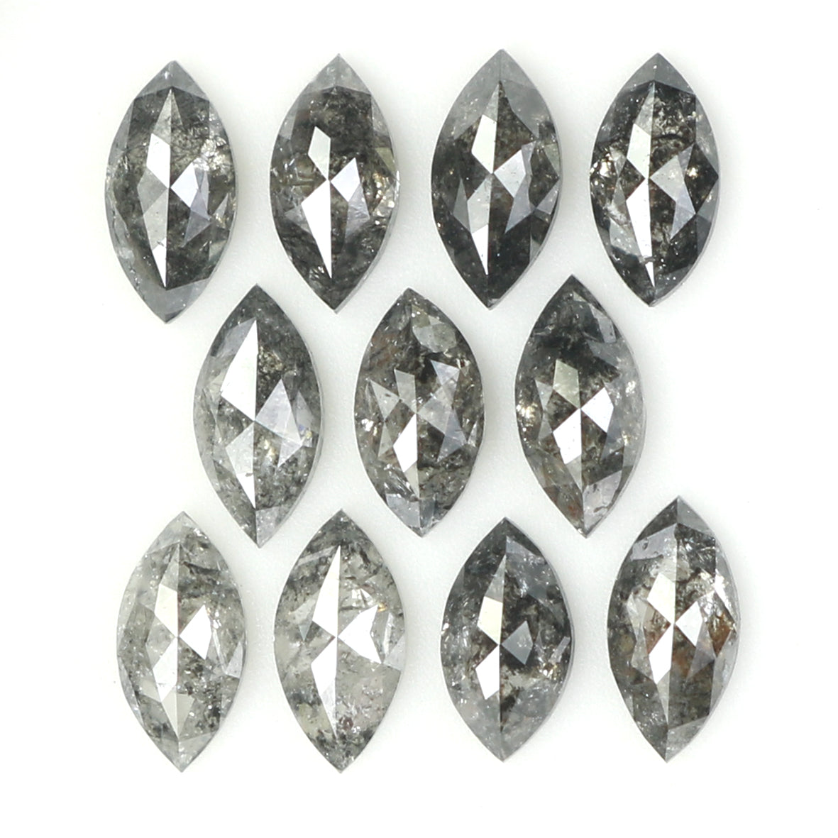 0.99 CT Natural Loose Marquise Shape Diamond Salt And Pepper Marquise Cut Diamond 3.90 MM Black Grey Color Marquise Rose Cut Diamond QL1348