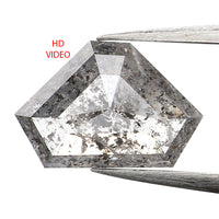 1.09 CT Natural Loose Diamond, Shield Cut Diamond, Salt And Pepper Diamond, Black Diamond , Grey Diamond, Antique Rose Cut Diamond KDL253