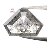 1.09 CT Natural Loose Diamond, Shield Cut Diamond, Salt And Pepper Diamond, Black Diamond , Grey Diamond, Antique Rose Cut Diamond KDL253