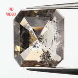 0.87 Ct Natural Loose Diamond, Emerald Diamond, Salt And Pepper Diamond, Black Diamond, Grey Diamond, Antique Diamond, Rustic Diamond KDL9510