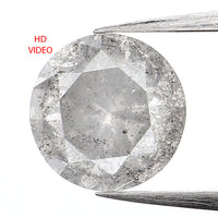 0.96 Ct Natural Loose Diamond, Grey Diamond, Round Diamond, Round Brilliant Cut Diamond, Sparkling Diamond, Rustic Diamond L262