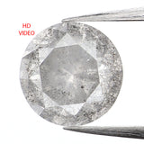 0.96 Ct Natural Loose Diamond, Grey Diamond, Round Diamond, Round Brilliant Cut Diamond, Sparkling Diamond, Rustic Diamond L262