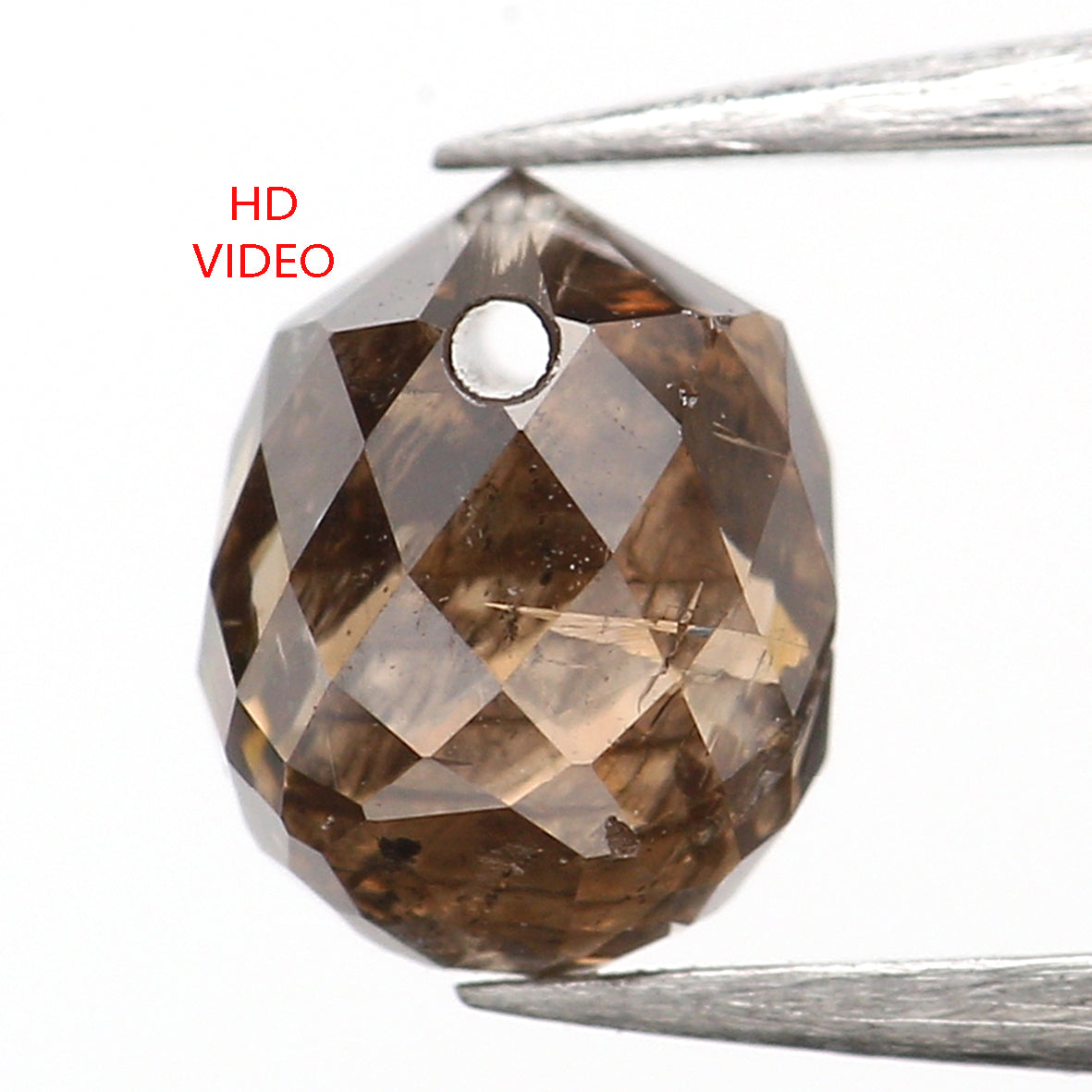 0.72 Ct Natural Loose Briolette Shape Diamond Brown Color Drop Diamond 5.10 MM Natural Loose Brown Color Briolette Rose Cut Diamond LQ9826