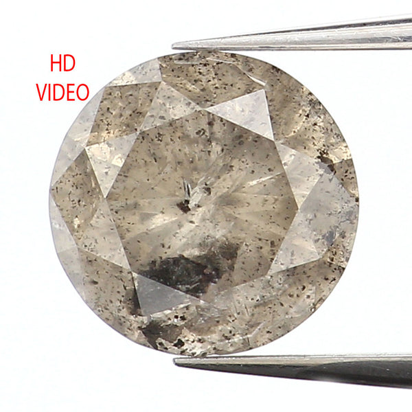 1.07 Ct Natural Loose Diamond, Salt And Pepper Diamond, Round Diamond, Grey Diamond, Black Diamond, Round Brilliant Cut Diamond L9470