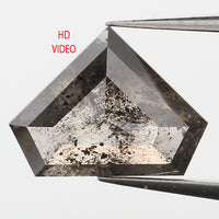 0.89 Ct Natural Loose Diamond, Shield Diamond, Salt And Pepper Diamond, Black Diamond, Grey Diamond, Shield Cut Diamond, Real Diamond KDL9565