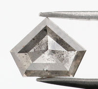 1.29 Ct Natural Loose Diamond Shield Gray Salt And Pepper Color I3 Clarity 6.00 MM KDK2172