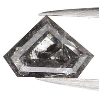 0.51 Ct Natural Loose Diamond, Salt And Pepper Diamond, Shield Cut Diamond, Black Gray Color Diamond, Rose Cut Real Rustic Diamond KDL079