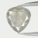 1.30 Ct Natural Loose Diamond, Heart Diamond, Milky Grey Diamond, Rose Cut Diamond, Heart Shape Diamond, Antique Diamond KDL7227
