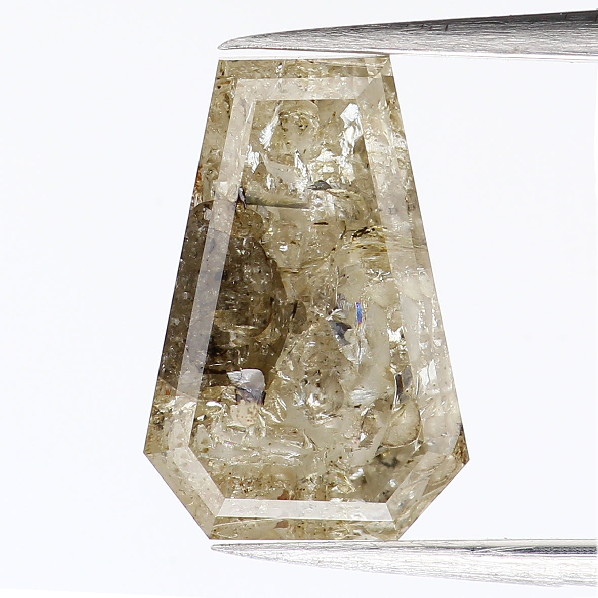 2.61 CT Natural Loose Coffin Cut Diamond Grey Brown Color Coffin Shape Diamond 11.05 MM Natural Loose Diamond Coffin Rose Cut Diamond QL400