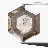 0.77 CT Natural Loose Diamond, Hexagon Diamond, Salt And Pepper Diamond, Black Diamond, Gray Diamond, Hexagon Cut Diamond KDL9543