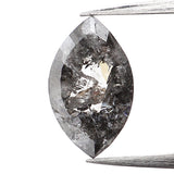 0.43 Ct Natural Loose Diamond, Marquise Diamond, Black Diamond, Gray Diamond, Salt And Pepper, Polished Diamond, Rustic Diamond KDL222