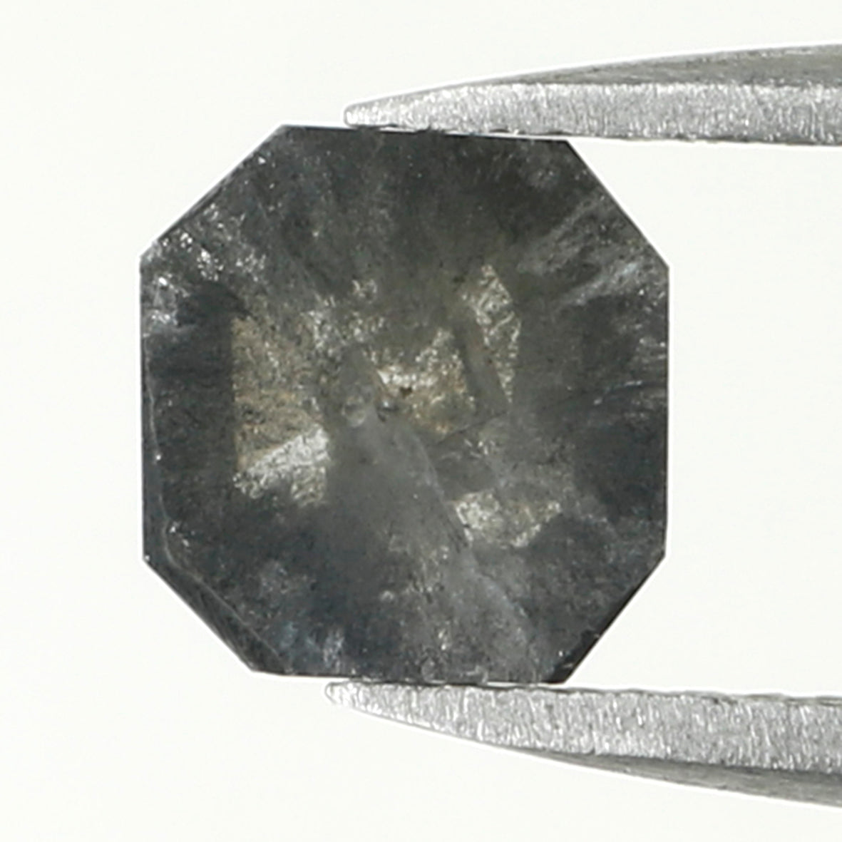 1.08 CT Natural Loose Emerald Shape Diamond Salt And Pepper Emerald Cut Diamond 6.50 MM Natural Black Grey Emerald Rose Cut Diamond QL7004