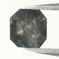 1.08 CT Emerald Cut Diamond, Salt And Pepper Diamond, Natural Loose Diamond, Black Diamond, Grey Diamond, Antique Rose Cut Diamond KDL7004