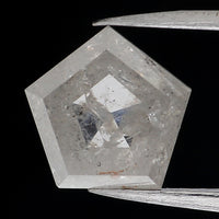 1.28 CT Natural Loose Diamond, Pentagon Cut Diamond, Grey Diamond, Grey Loose Pentagon Diamond, Rose Cut Diamond, Rustic Diamond KDL9877