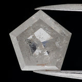 1.28 CT Natural Loose Diamond, Pentagon Cut Diamond, Grey Diamond, Grey Loose Pentagon Diamond, Rose Cut Diamond, Rustic Diamond KDL9877