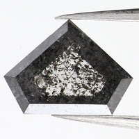 1.31 CT Natural Loose Diamond, Shield Cut Diamond, Salt And Pepper Diamond, Black Diamond , Grey Diamond, Antique Rose Cut Diamond KDL254