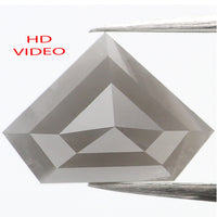 2.35 Ct Natural Loose Diamond, Shield Cut Diamond, Grey Color Diamond, Rose Cut Diamond, Rustic Diamond, Antique Diamond KDL906