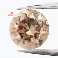 0.41 Ct Natural Loose Diamond, Brown Diamond, Round Diamond, Round Brilliant Cut Diamond, Sparkling Diamond, Rustic Diamond, L837