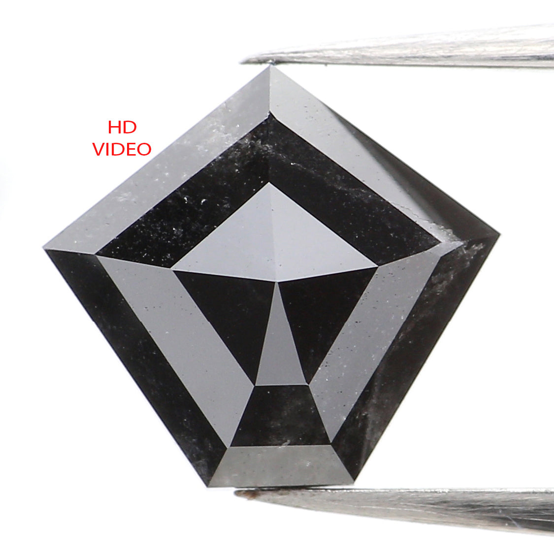 2.28 Ct Natural Loose Pentagon Shape Diamond Black Color Pentagon Diamond 8.75 MM Natural Loose Diamond Black Pentagon Cut Diamond QL870