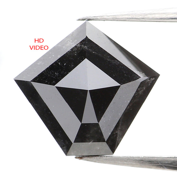 2.28 CT Natural Loose Diamond, Pentagon Cut Diamond, Black Diamond, Black Loose Pentagon Diamond, Rose Cut Diamond, Rustic Diamond KDL870