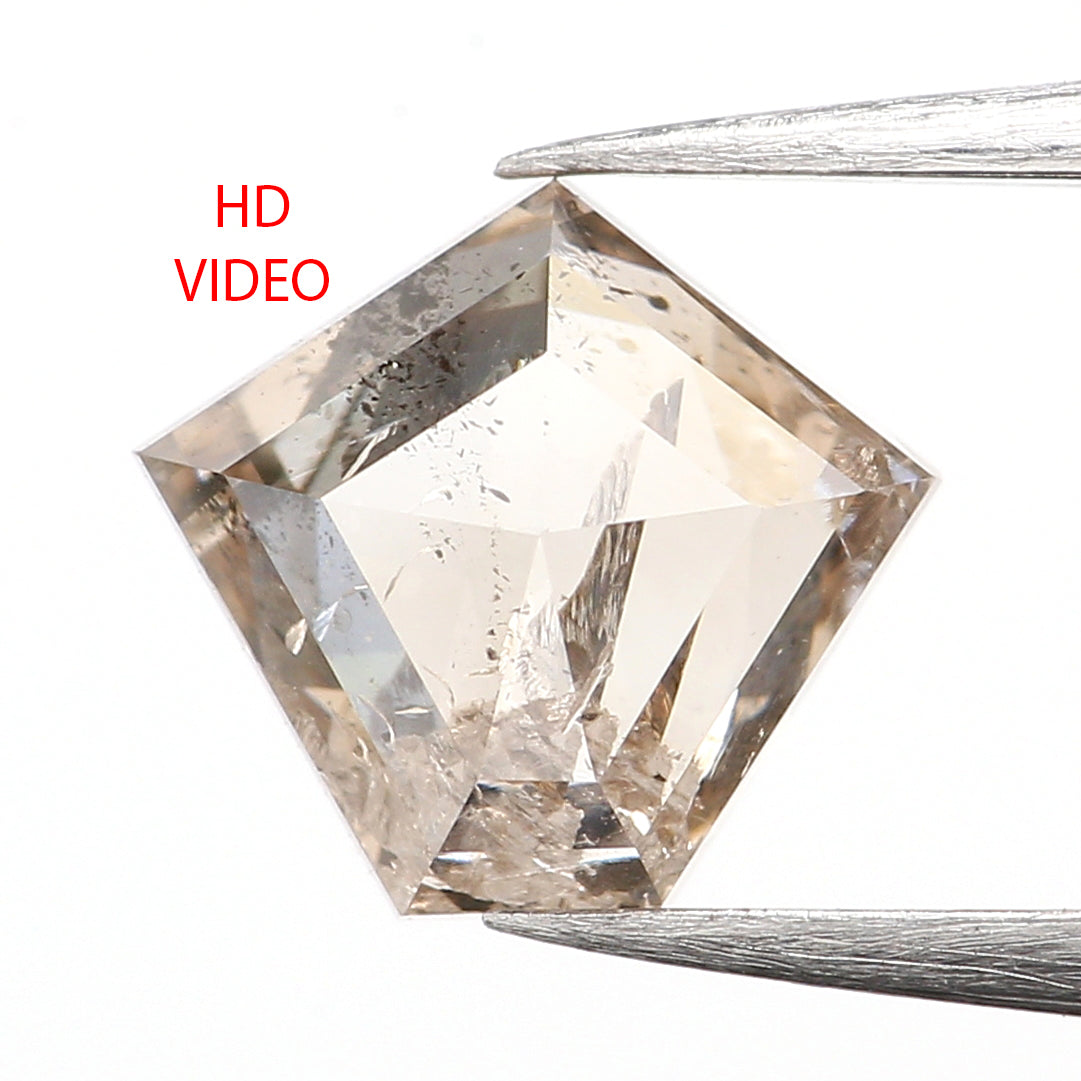 0.63 Ct Natural Loose Pentagon Shape Diamond Brown Color Pentagon Cut Diamond 5.70 MM Natural Brown Diamond Pentagon Rose Cut Diamond LQ044
