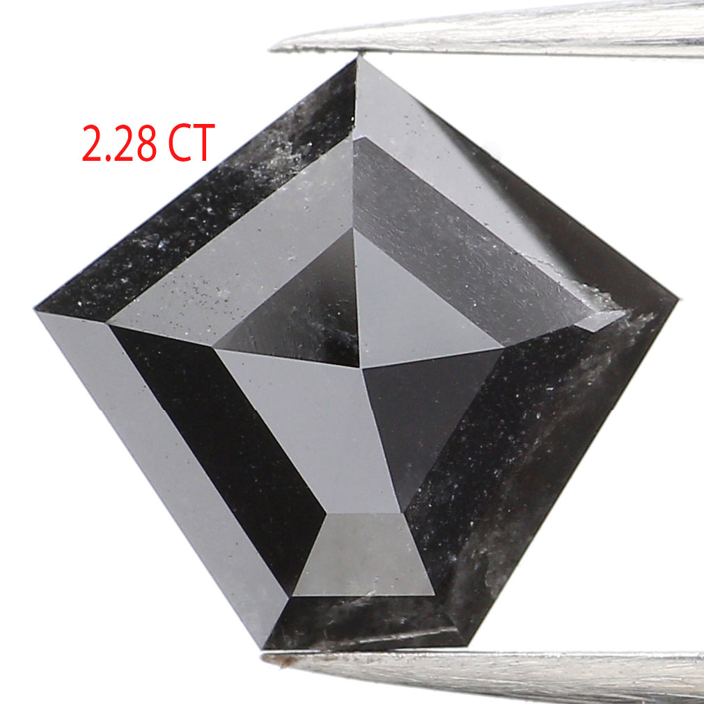 2.28 Ct Natural Loose Pentagon Shape Diamond Black Color Pentagon Diamond 8.75 MM Natural Loose Diamond Black Pentagon Cut Diamond QL870