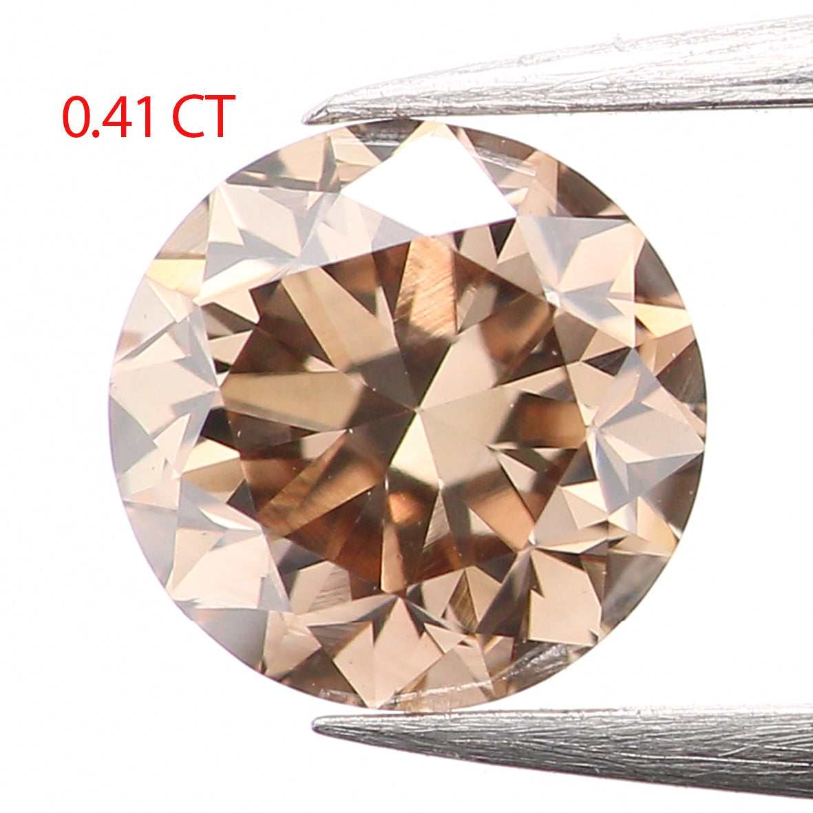 0.41 Ct Natural Loose Diamond, Brown Diamond, Round Diamond, Round Brilliant Cut Diamond, Sparkling Diamond, Rustic Diamond, L837