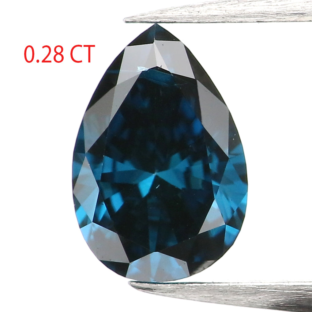 0.28 CT Natural Loose Pear Shape Diamond Blue Color Pear Cut Diamond 5.45 MM Natural Blue Color Diamond Pear Brilliant Cut Diamond LQ899