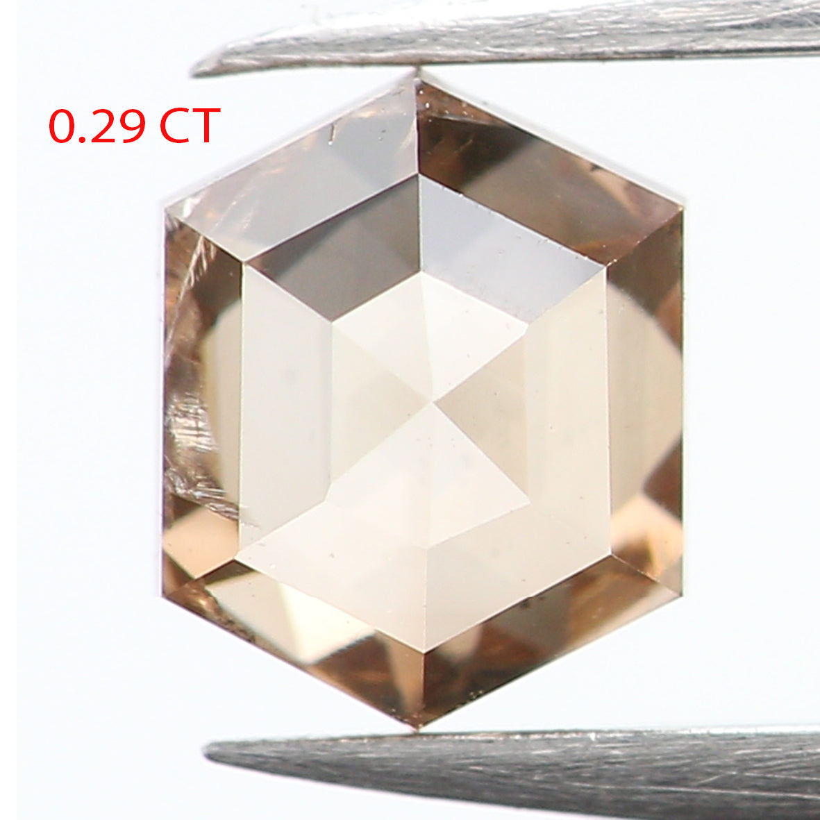 0.29 CT Natural Loose Hexagon Shape Diamond Brown Color Hexagon Cut Diamond 4.20 MM Natural Loose Brown Color Hexagon Rose Cut Diamond LQ850