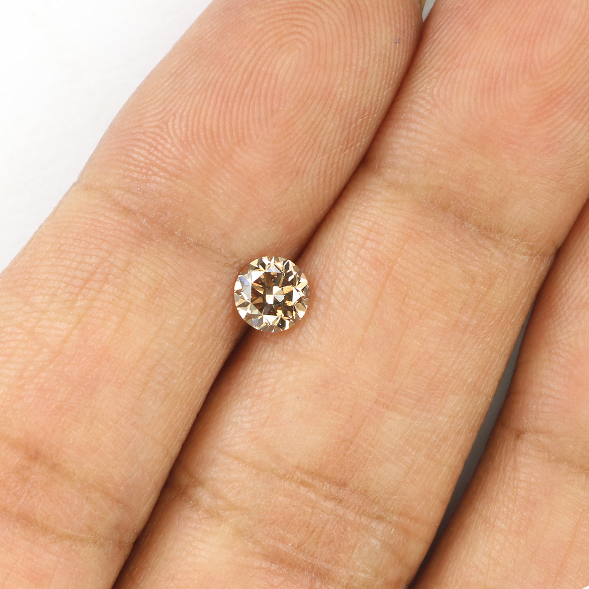 0.41 Ct Natural Loose Diamond, Brown Diamond, Round Diamond, Round Brilliant Cut Diamond, Sparkling Diamond, Rustic Diamond, L837