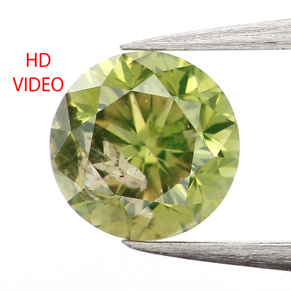 0.43 Ct Natural Loose Diamond, Green Diamond, Round Diamond, Round Brilliant Cut Diamond, Sparkling Diamond, Rustic Diamond L548