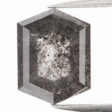 Natural Loose Hexagone Salt And Pepper Diamond Black Grey Color 0.59 CT 5.85 MM Hexagone Shape Rose Cut Diamond KDL935
