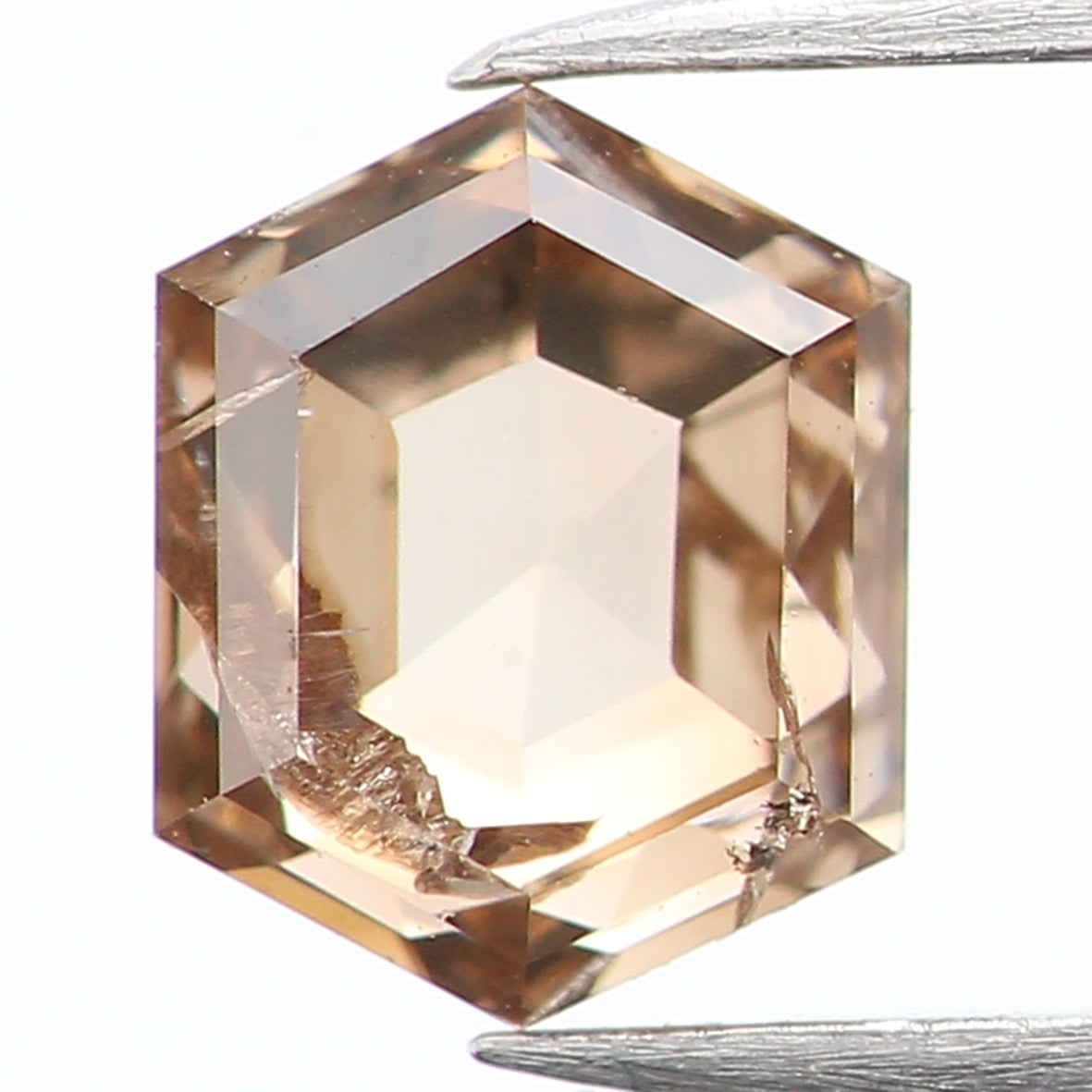 0.29 CT Natural Loose Hexagon Shape Diamond Brown Color Hexagon Cut Diamond 4.20 MM Natural Loose Brown Color Hexagon Rose Cut Diamond LQ850