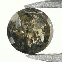 0.53 Ct Natural Loose Diamond, Round Rose Cut Diamond, Black Diamond, Gray Diamond, Salt and Pepper Diamond, Rose Cut Diamond KDL7404