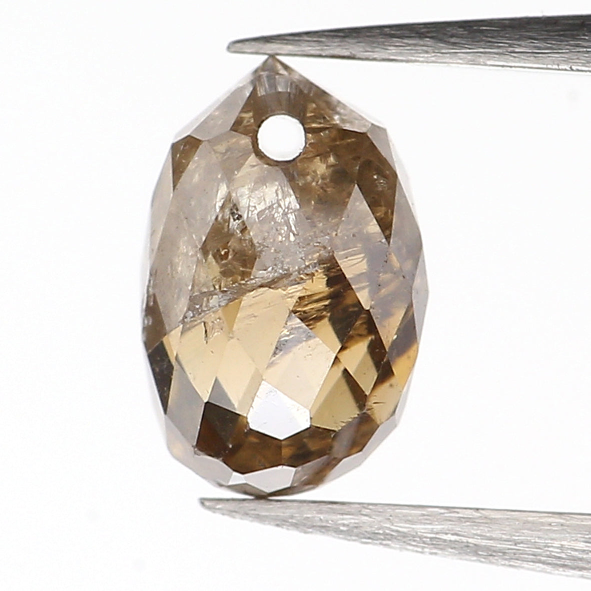 0.75 Ct Natural Loose Briolette Shape Diamond Brown Color Drop Diamond 5.75 MM Natural Loose Brown Color Briolette Rose Cut Diamond LQ9834